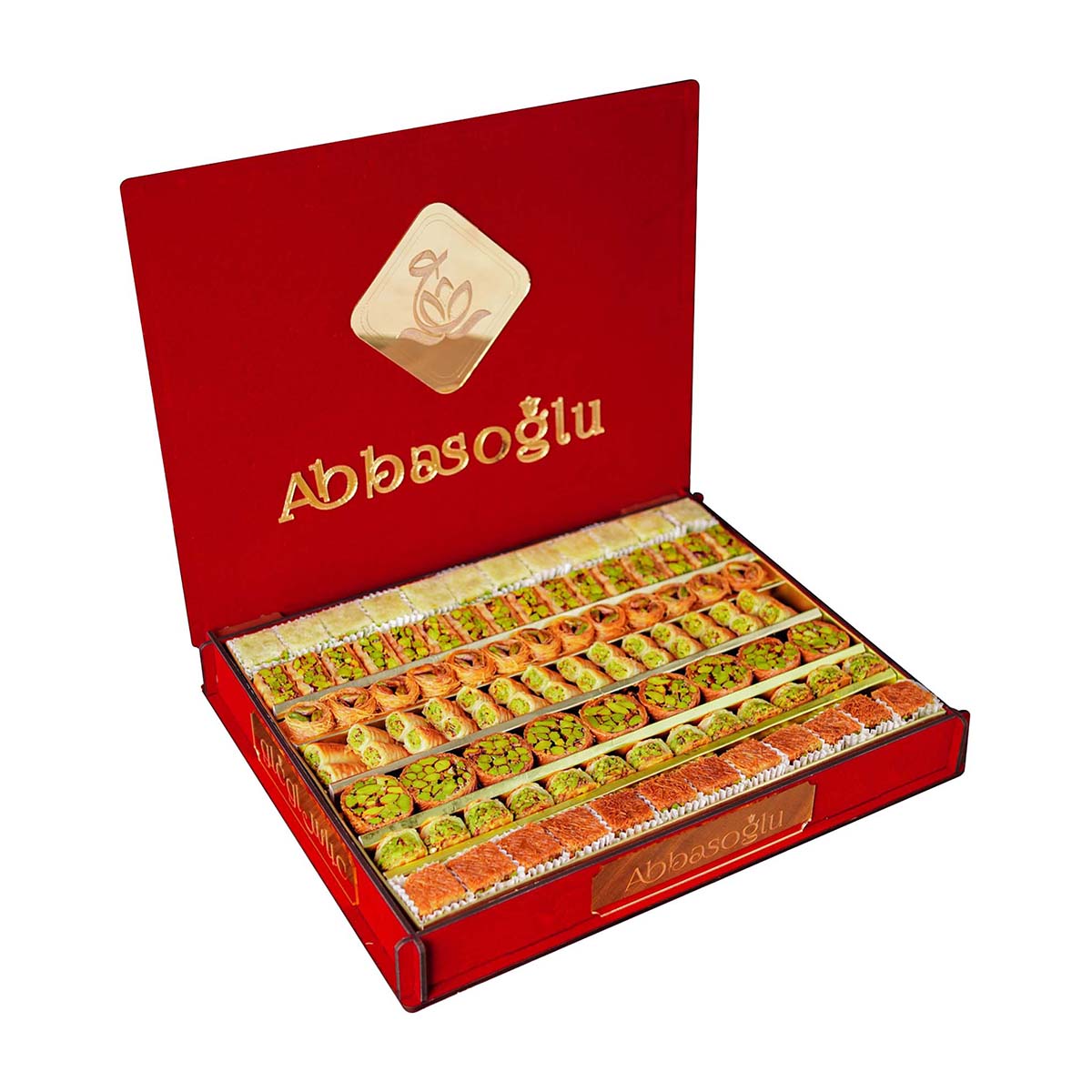 Master_0000_مخمل احمر ملكي2 Kırmızı Süet Kutu Fıstıklı Baklava 1000 gr - Görsel 1
