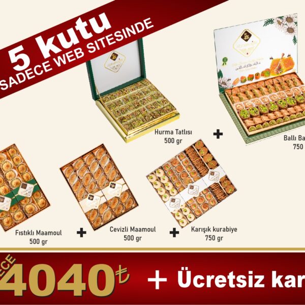 5 Kutu Baklava ve Maamoul – Karışık Tatlı Seti