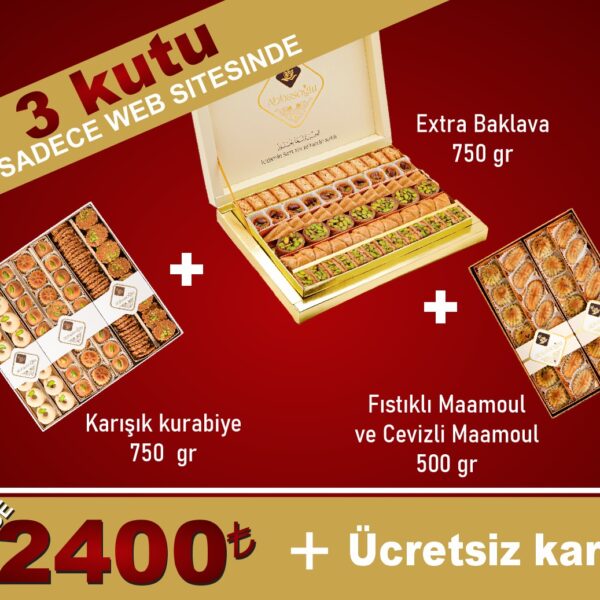 3 Kutu Baklava ve Maamoul – Karışık Tatlı Seti